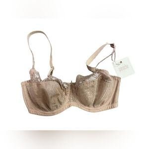 Panache NWT Balconnet Jasmine Caramel Bra Lace Nude Size 32E